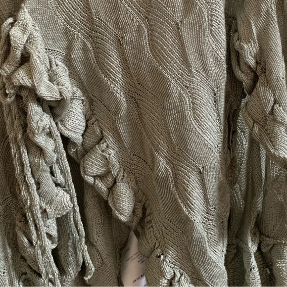 Brand NWOT Free People beige crochet cardigan bell sleeves, size M - Picture 3 of 10